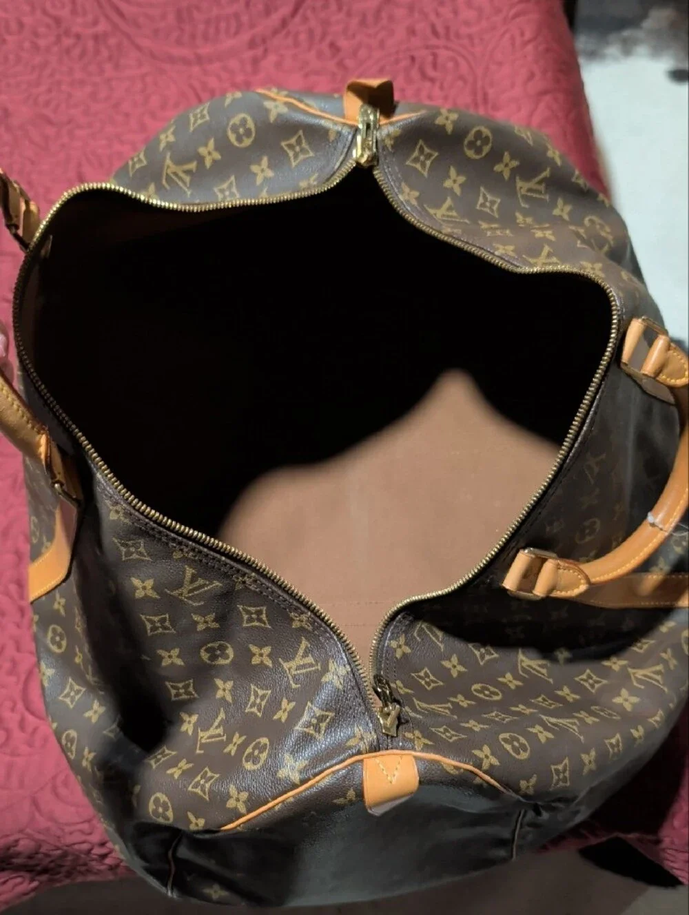 Louis Vuitton Brown Monogram Keepall 60 Boston Bag